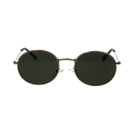 Lunettes de soleil Spectrum plates ovales métal doré vert unisexe