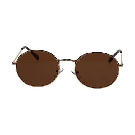 Lunettes de soleil Spectrum plates ovales métal doré marron unisexe