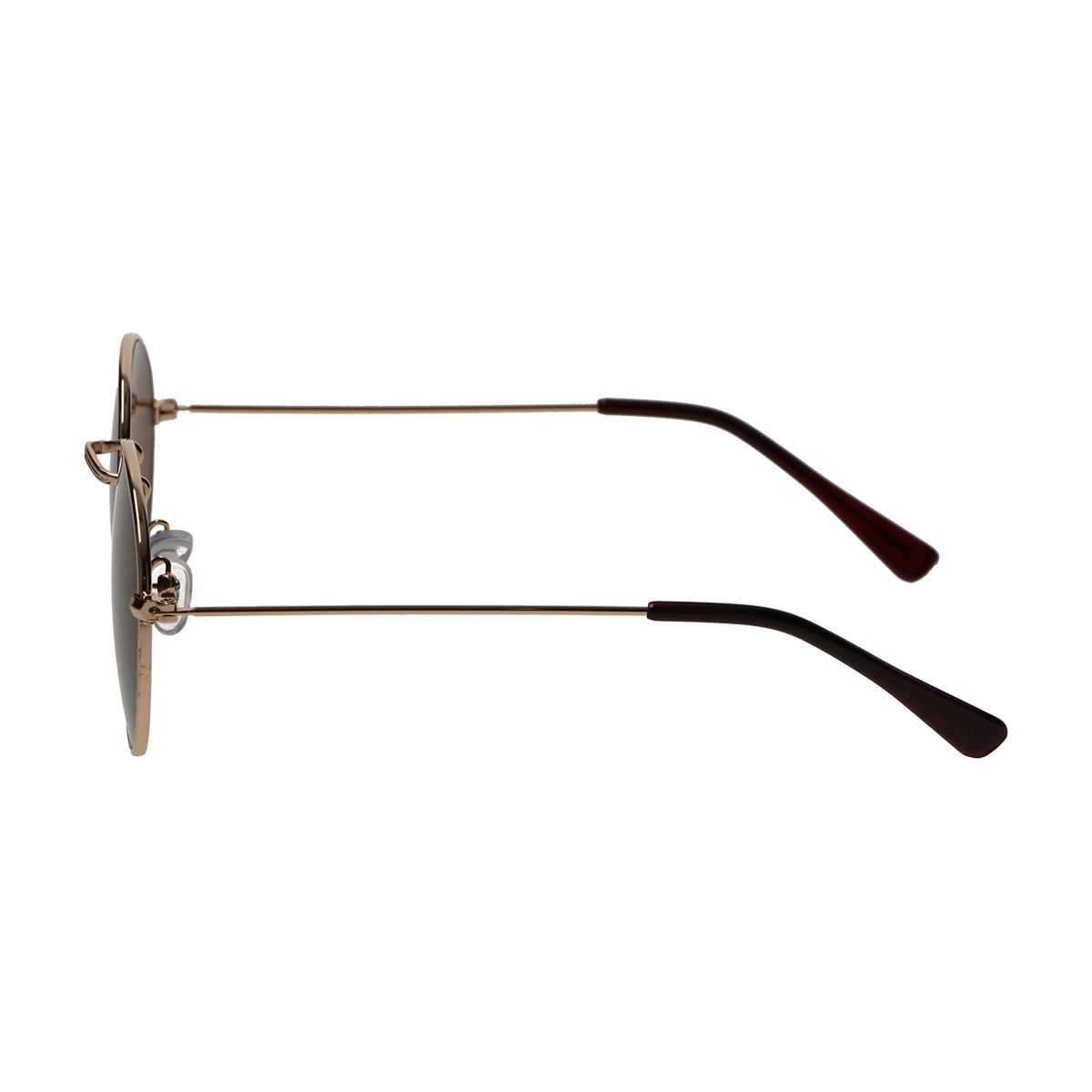 Lunettes de soleil Spectrum plates ovales métal doré marron unisexe