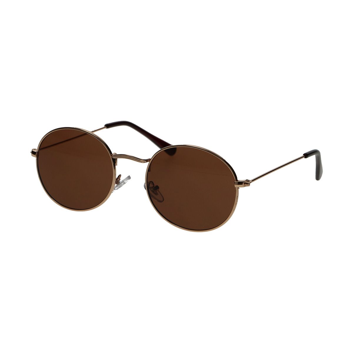 Lunettes de soleil Spectrum plates ovales métal doré marron unisexe