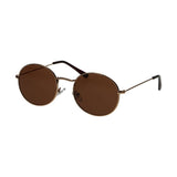 Lunettes de soleil Spectrum plates ovales métal doré marron unisexe