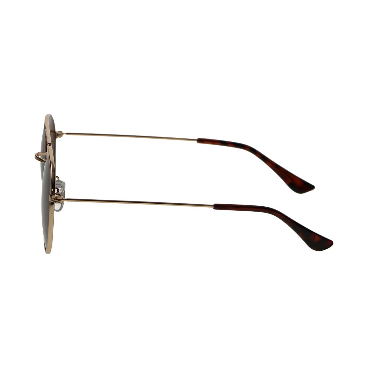 Lunettes de soleil Spectrum rondes métal doré marron unisexe