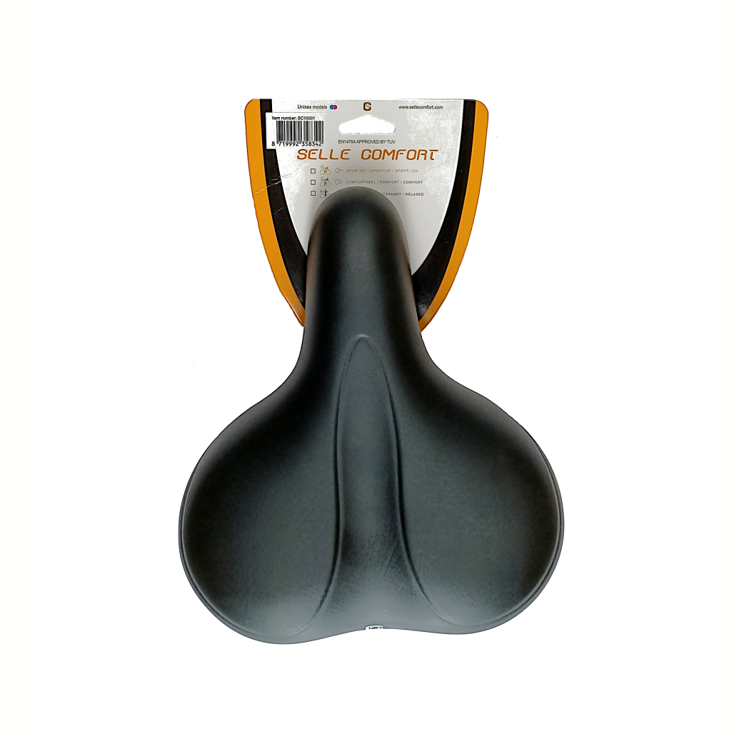 Selle Comfort Comfort Saddle E-Bike Soft Medium Black, sans écharpe