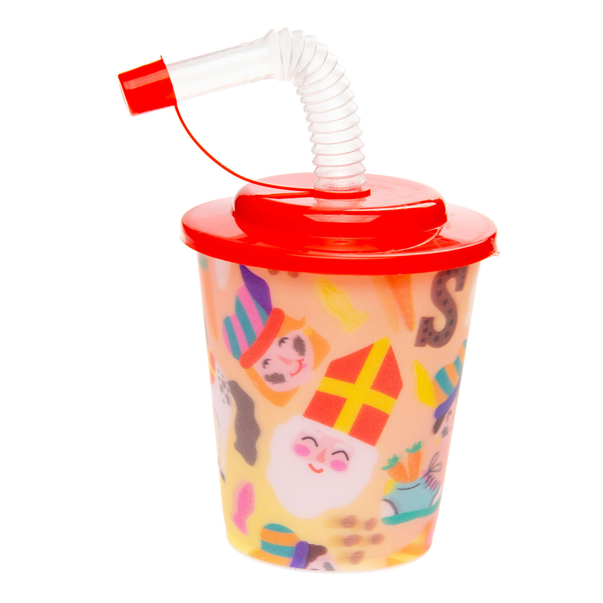 LG imports cup with lid and straw Sinterklaas, 12st.