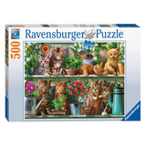 Kocięta puzzli Ravensburger w stojaku 500.