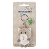 Nici Pluchen Keychain Kat con Klaverblad, 7cm