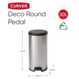 Curver Curver Pedal Bin déco autour de 30 L de couleur argentée