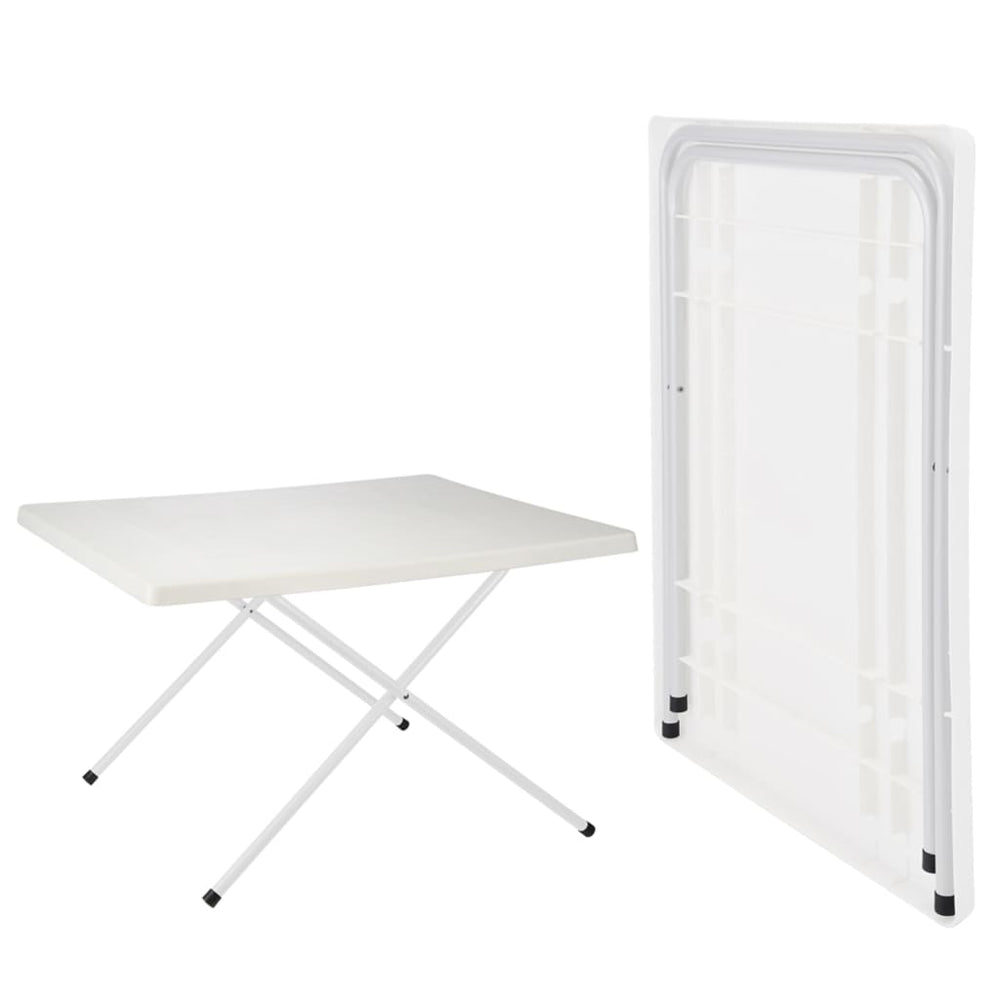 Salut hi camping table pliable réglable 80x60x51 61 cm blanc