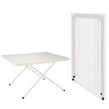Salut hi camping table pliable réglable 80x60x51 61 cm blanc