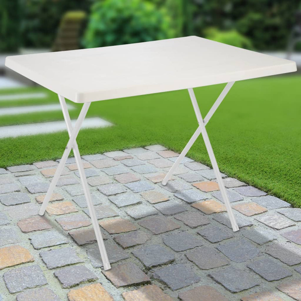 Salut hi camping table pliable réglable 80x60x51 61 cm blanc