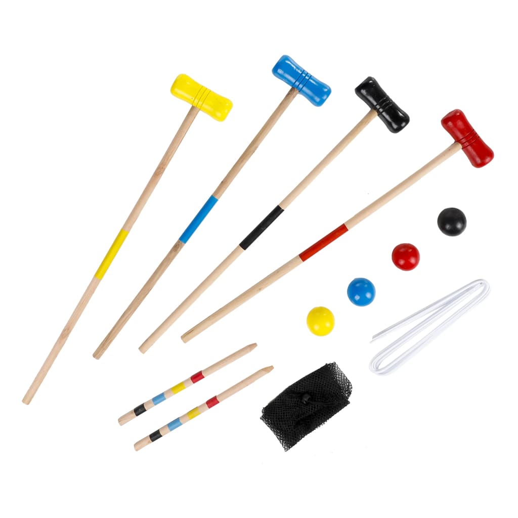 Salut hi 18 pièces de croquet jeu 4 joueurs bois