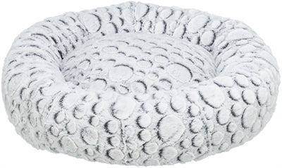 Trixie Cat Basket Mila Round Plush White Grey