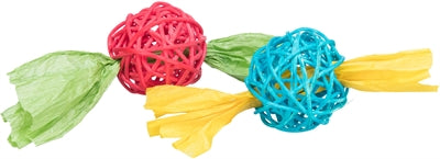 Trixie Set Rattan Balls con nastro di carta Assorti