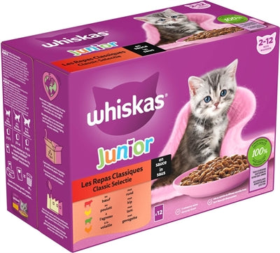 Whiskas multipack bouch junior selezione carne in salsa