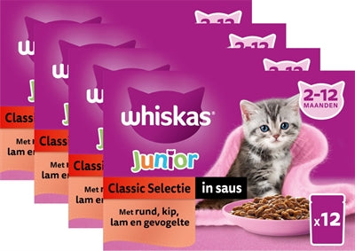 Whiskas multipack bouch junior selezione carne in salsa