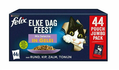 Felix Pouch Party každý den v gelei mix box tuňák losos rund kuře