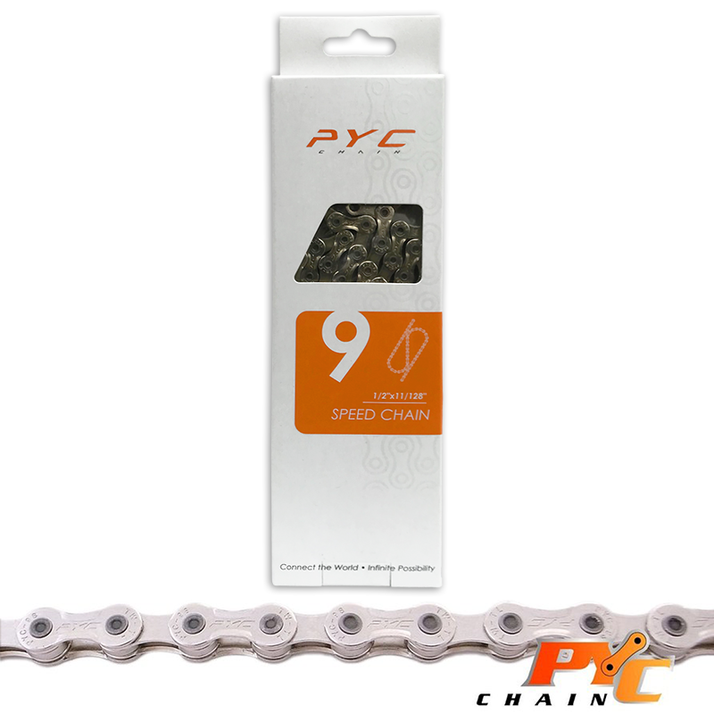 PYC Chain de vélo 9V - Sustainabilité et durée de vie améliorées - 138 liens - 1 2 x 11 128 pouces