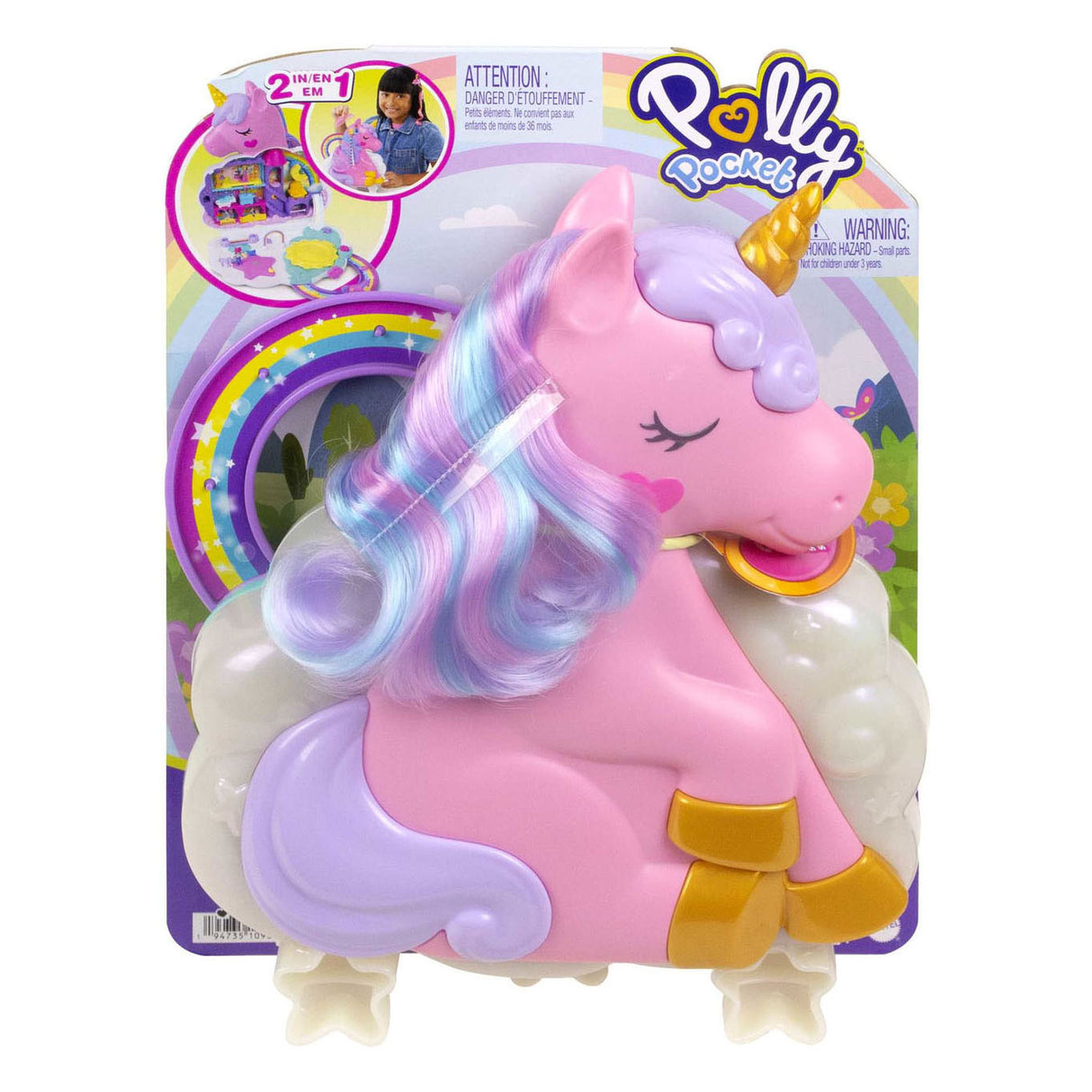 Mattel Polly Pocket Salon van de Regenboog Unicorn