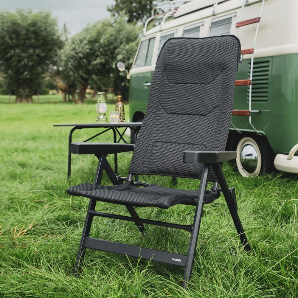 Travellife Travellife Camping Chaise pliante de luxe monaco confort gris