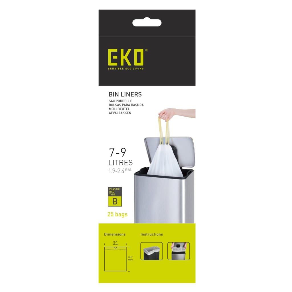 Eko Eko Garbage Sac Set B 24x25 St 7-9 L blanc