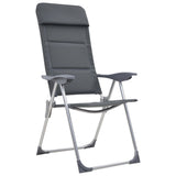 Chaises de camping Vidaxl 58x69x111 cm Gray en aluminium 2 PCS