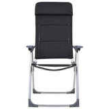 Chaises de camping vidaxl 58x69x111 cm en aluminium noir 2 pcs