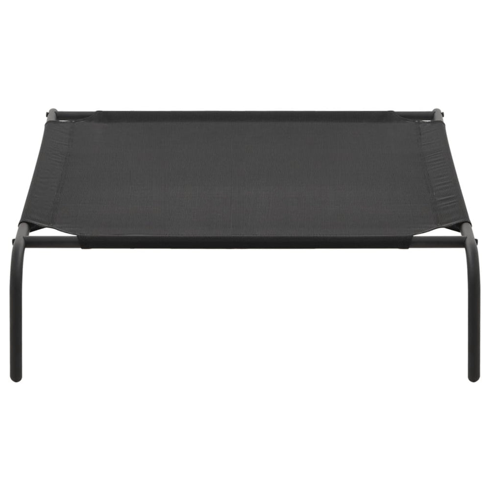 Vidaxl lite de chien surélevé xl textileen noir