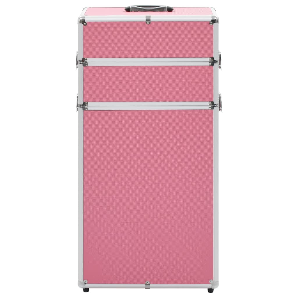 Vidaxl Makeup chariot en aluminium rose