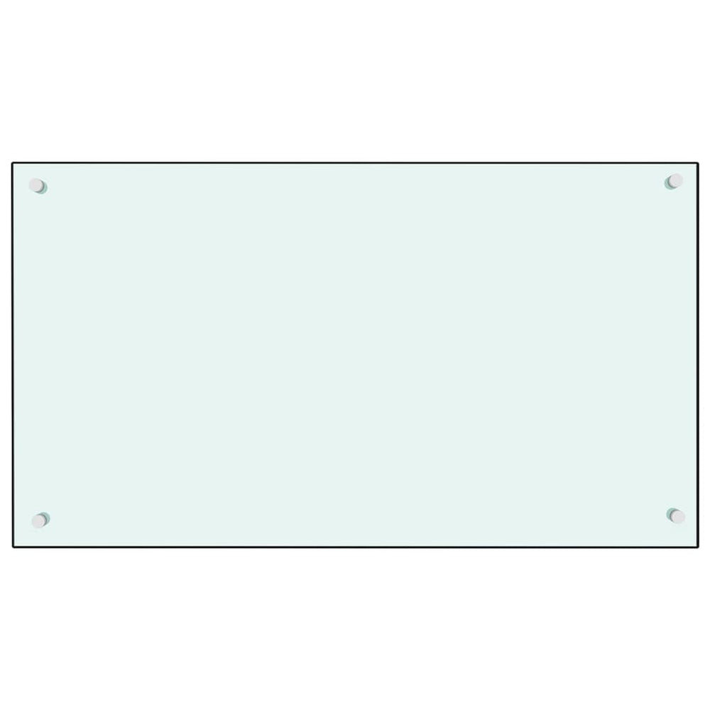 Vidaxl Splash Screen Kitchen 90x50 cm Blanc de verre durci