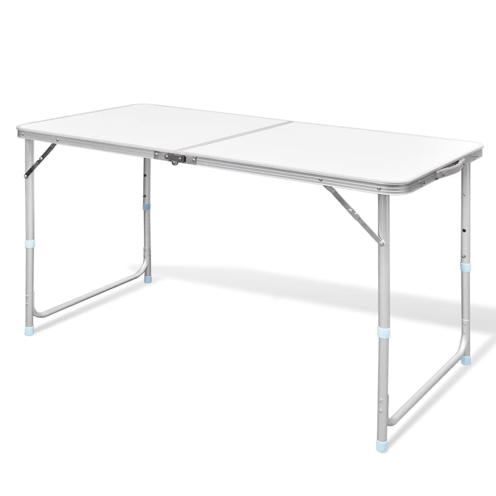 Table de camping Vidaxl pliable et réglable en aluminium 120x60 cm