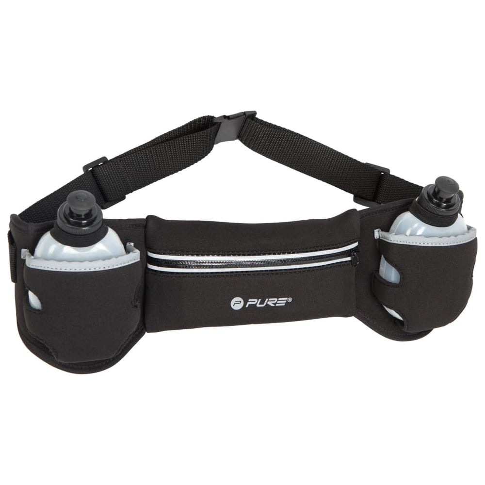 Pure2Improve Pure2 Improve Running ceinture avec 2 bouteilles de noir et de gris