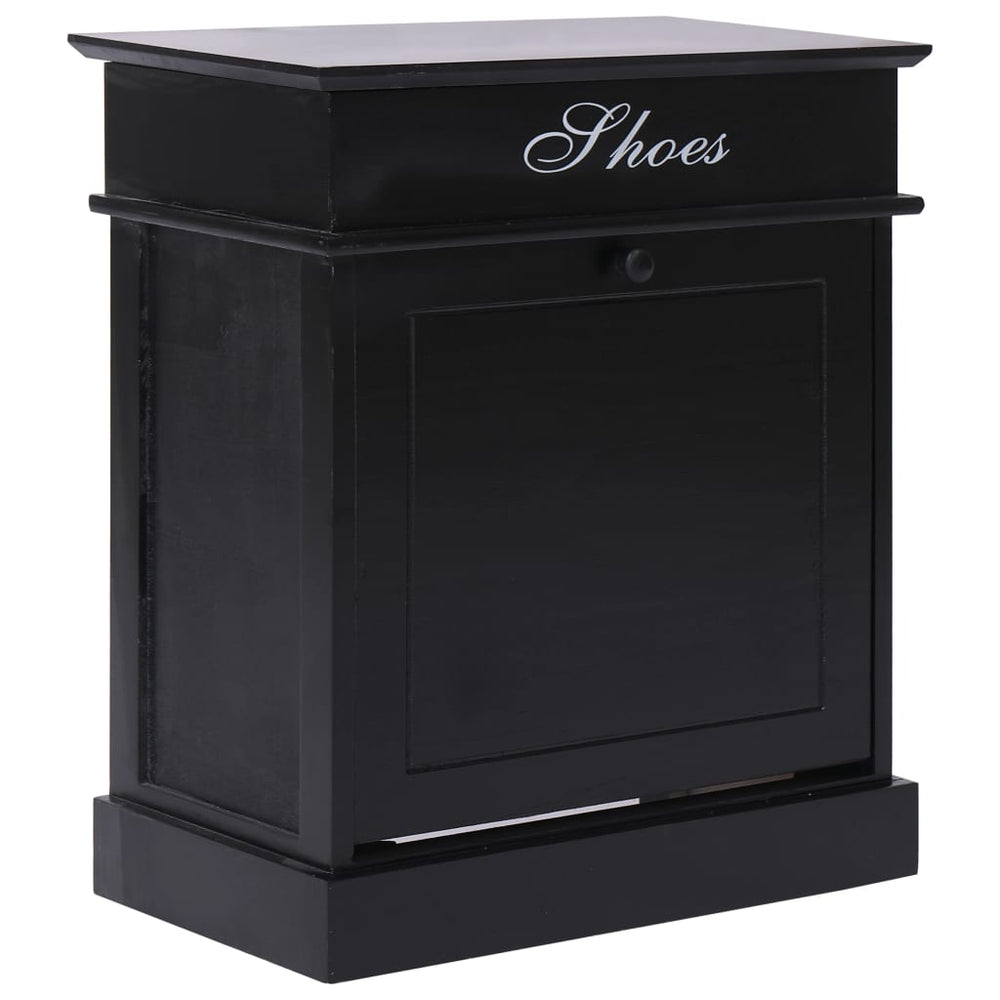 Vidaxl Shoe Cabinet 50x28x58 cm Paulowniahout Black