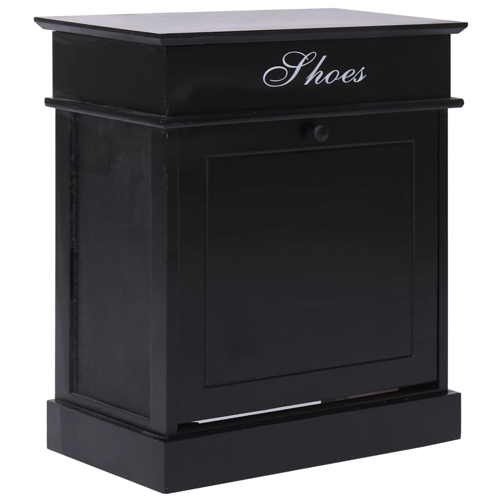 Vidaxl Shoe Cabinet 50x28x58 cm Paulowniahout Black