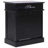 Vidaxl Shoe Cabinet 50x28x58 cm Paulowniahout Black