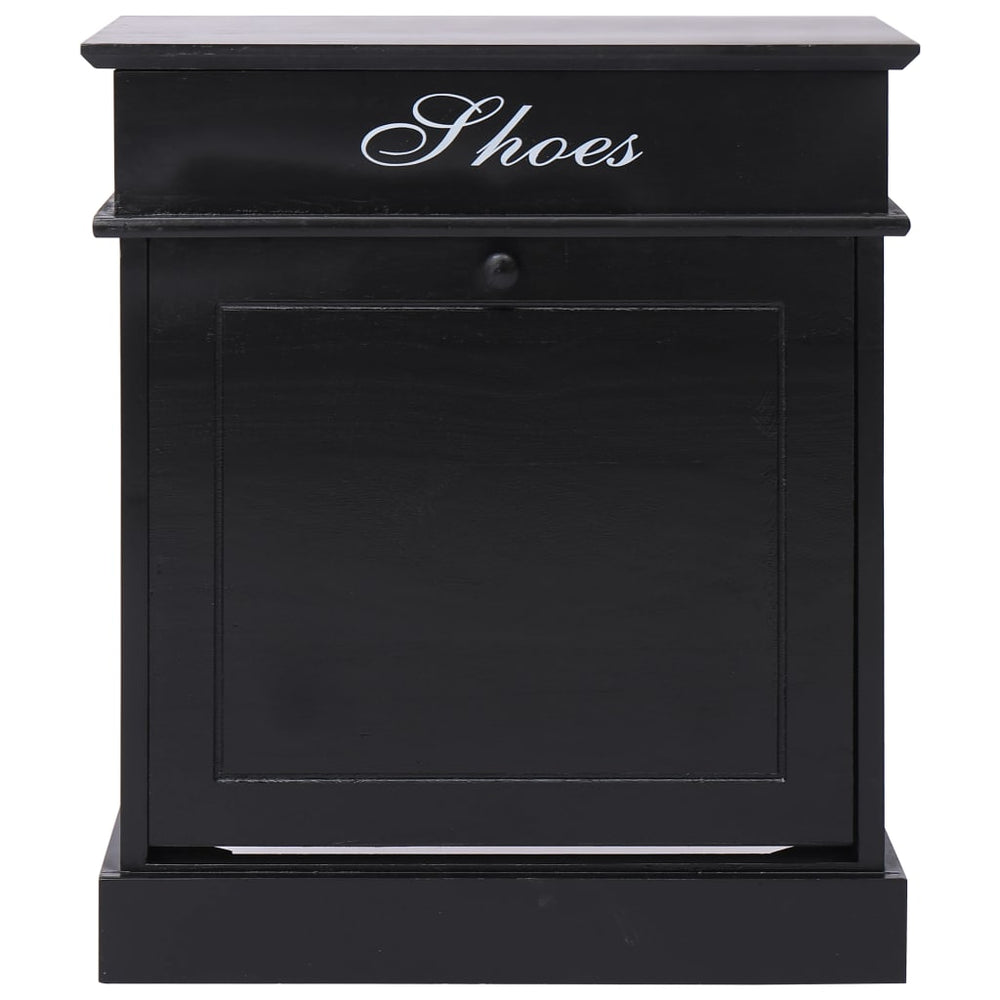 Vidaxl Shoe Cabinet 50x28x58 cm Paulowniahout Black