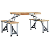Table de camping Vidaxl pliable avec 4 sièges d'acier et d'aluminium