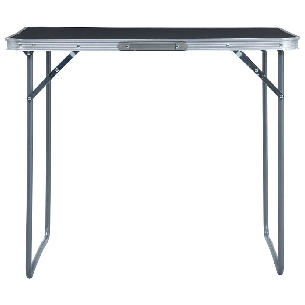 Table de camping vidaxl pliable avec un cadre métallique 80x60 cm gris