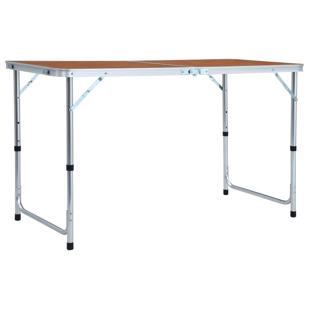 Table de camping vidaxl pliable 120x60 cm en aluminium