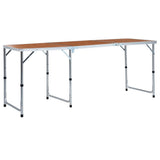 Table de camping vidaxl pliable 180x60 cm en aluminium