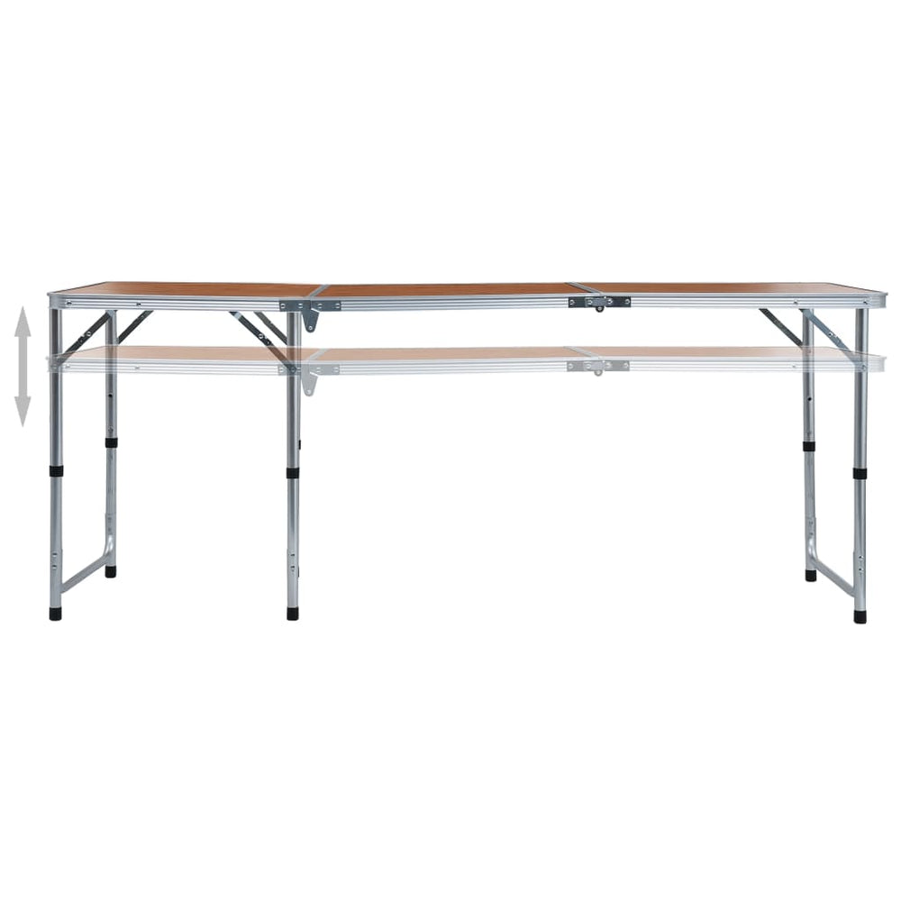 Table de camping vidaxl pliable 180x60 cm en aluminium