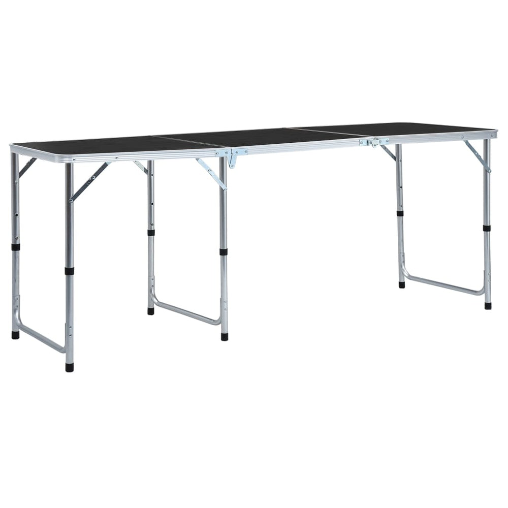 Table de camping Vidaxl pliable 180x60 cm Gray en aluminium