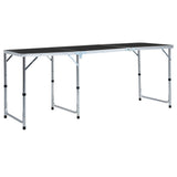 Table de camping Vidaxl pliable 180x60 cm Gray en aluminium