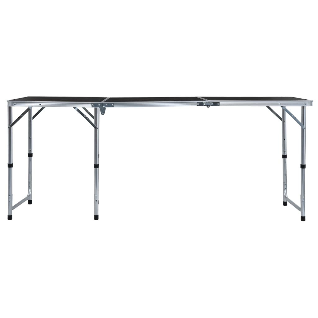 Table de camping Vidaxl pliable 180x60 cm Gray en aluminium