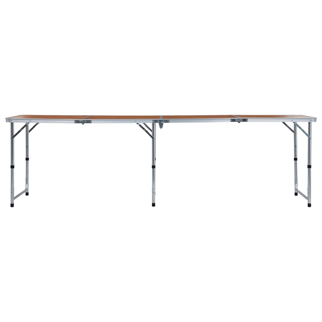 Table de camping Vidaxl en aluminium pliable 240x60 cm