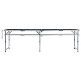 Table de camping Vidaxl pliable 240x60 cm Gray en aluminium