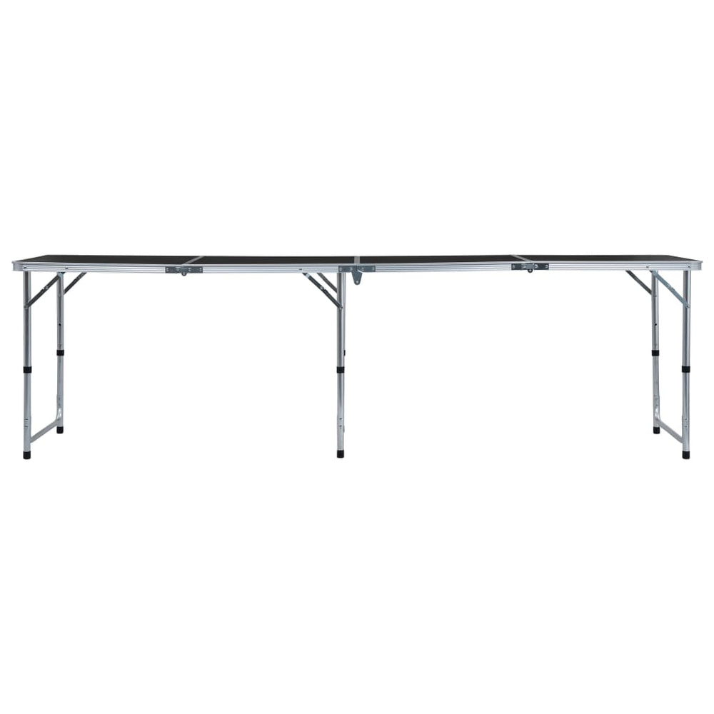 Table de camping Vidaxl pliable 240x60 cm Gray en aluminium