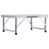 Table de camping vidaxl pliable 60x45 cm en aluminium blanc