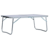 Table de camping vidaxl pliable 60x40 cm en aluminium blanc