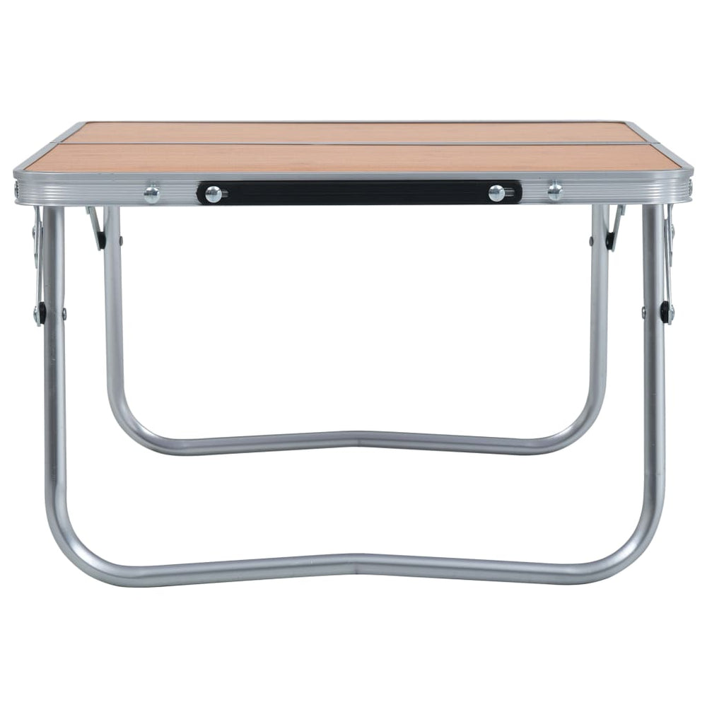 Table de camping vidaxl pliable 60x40 cm en aluminium brun