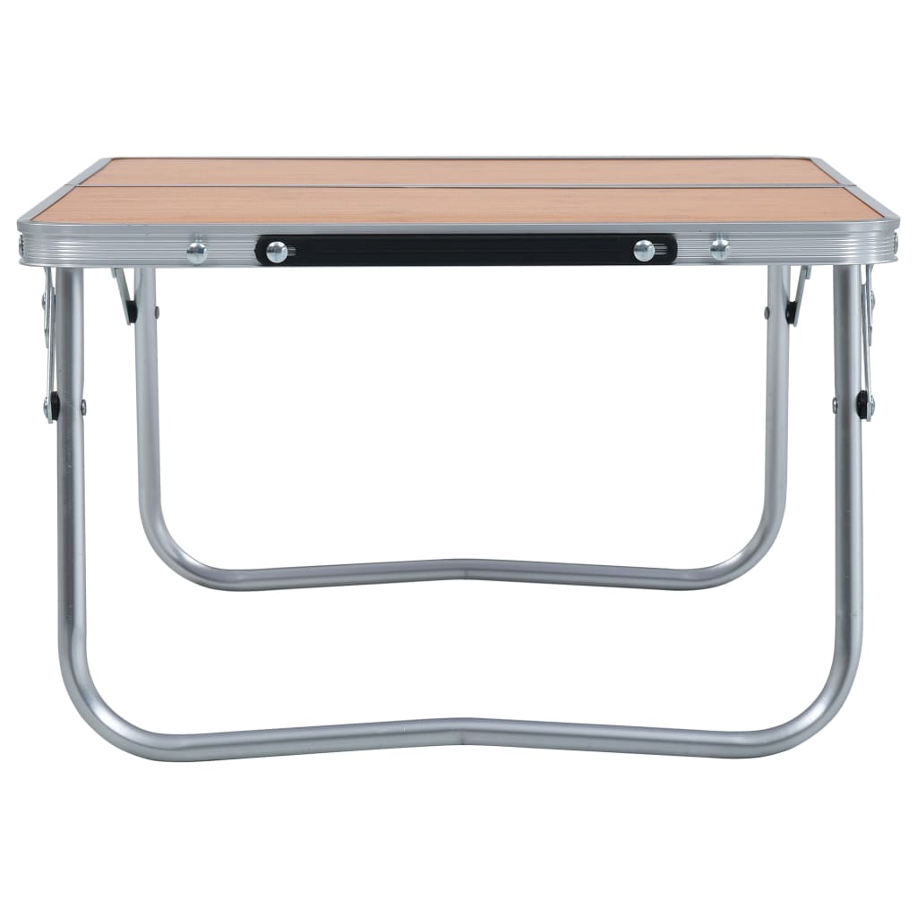 Table de camping vidaxl pliable 60x40 cm en aluminium brun